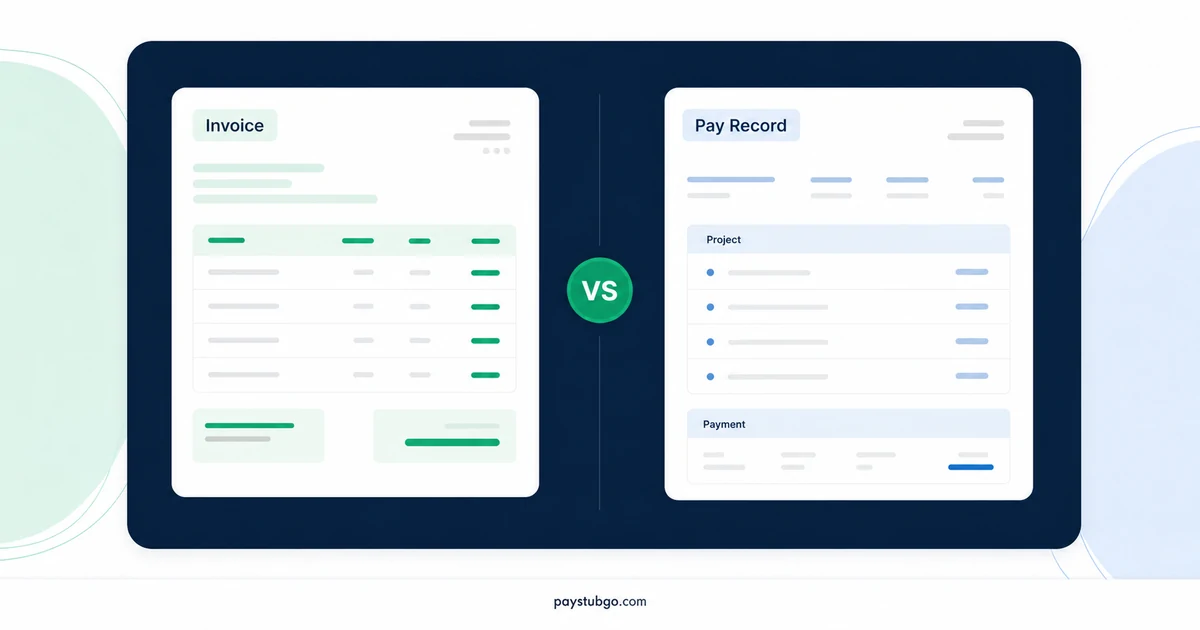 Invoice vs Paystub-Style Record for Freelancers by PayStubGo