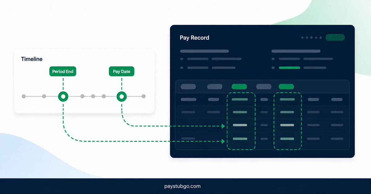 Pay Date vs Pay Period End Date by PayStubGo